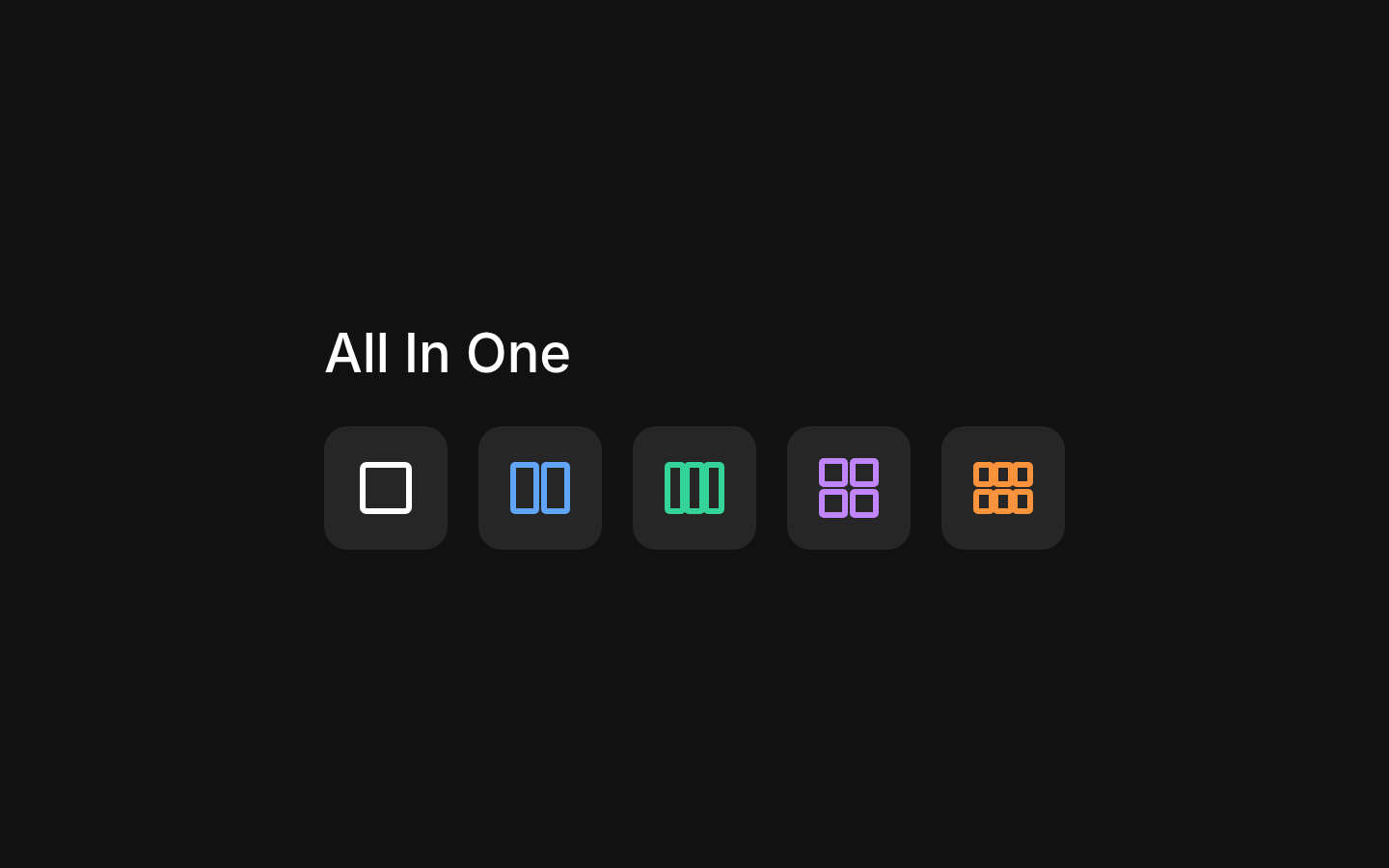 Single, Duo, Trio, Quad and Hexa mode buttons